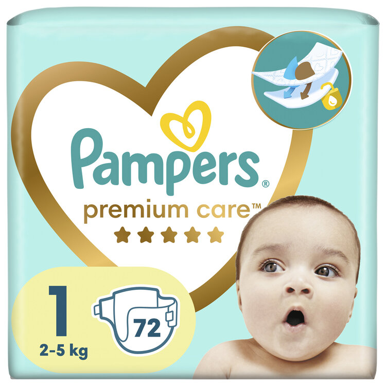 PAMPERS Premium Care Pleny jednorázové 1 (2-5 kg) 72 ks Pampers