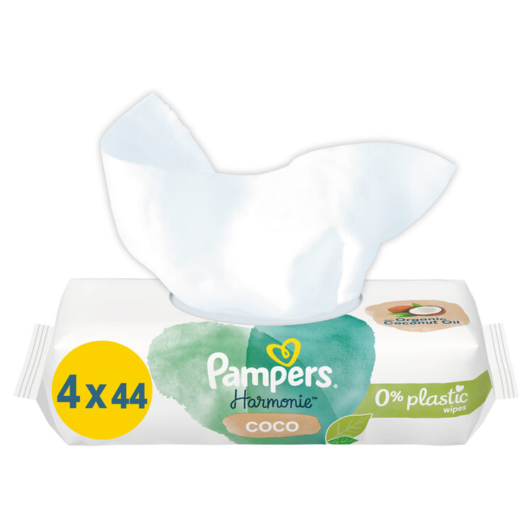 PAMPERS Ubrousky vlhčené Harmonie Coconut Plastic Free 4x44 ks Pampers
