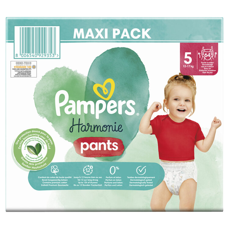 PAMPERS Kalhotky plenkové Harmonie Pants vel. 5 (64 ks) 12-17 kg Pampers