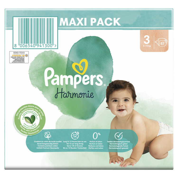 PAMPERS Plenky jednorázové Harmonie vel. 3 (87 ks) 6-10 kg Pampers