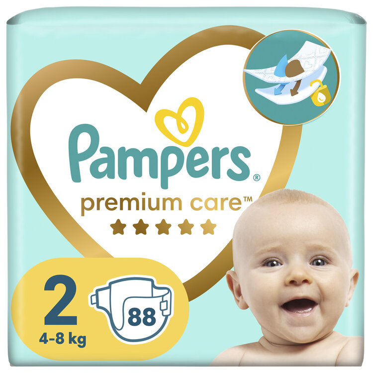 PAMPERS Pleny jednorázové Premium Care vel. 2 (88 ks) 4-8 kg Pampers