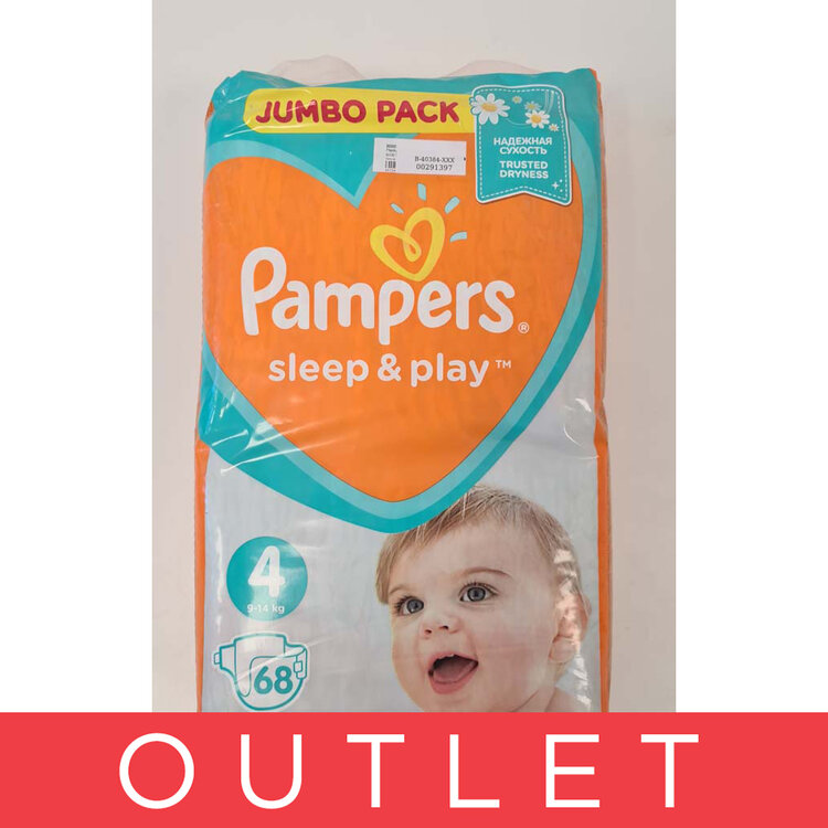 EXP: 05.08.2023 PAMPERS Sleep&Play Plenky jednorázové 4 (9-14 kg) 68 ks - JUMBO PACK Pampers