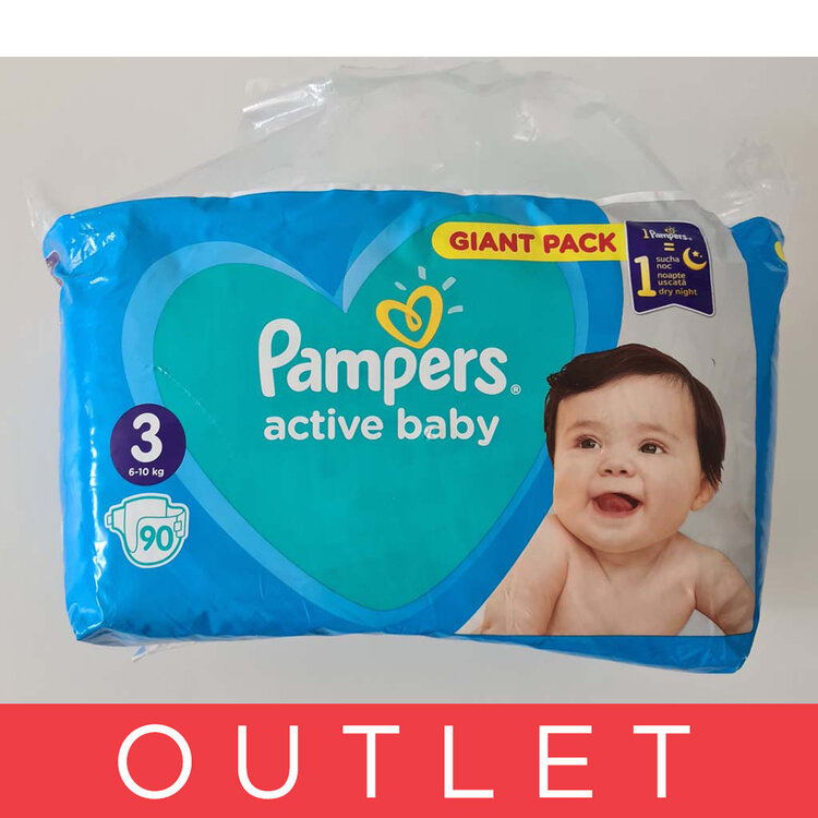 EXP: 7/2023 PAMPERS Active Baby 3 (6-10 kg) 90 ks - jednorázové pleny Pampers