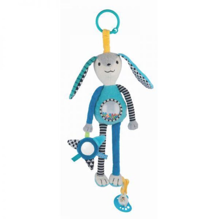 CANPOL BABIES Hračka plyšová s úchytem na šidítko Zajíček blue Canpol Babies