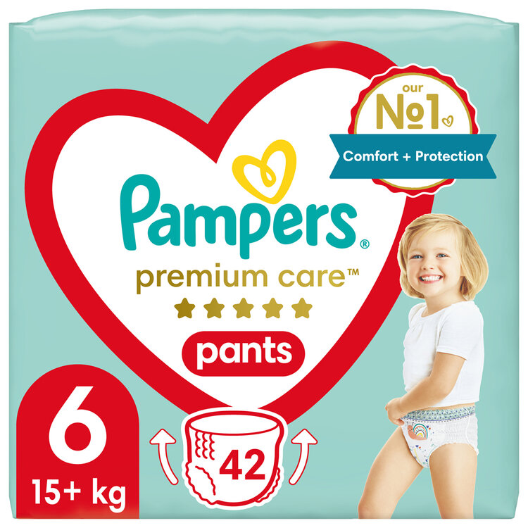PAMPERS Kalhotky plenkové Premium Care Pants vel. 6 (42 ks) 15 kg Pampers