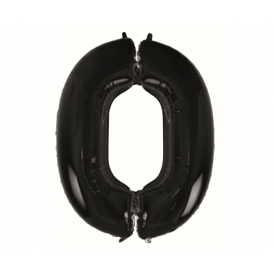 Balónek fóliový 92 cm číslo 0 černý Albi Albi