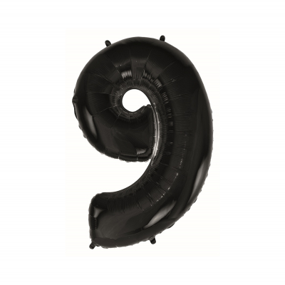 Balónek fóliový 92 cm číslo 09 černý Albi Albi