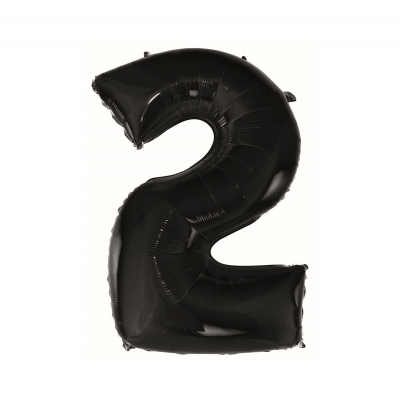 Balónek fóliový 92 cm číslo 02 černý Albi Albi