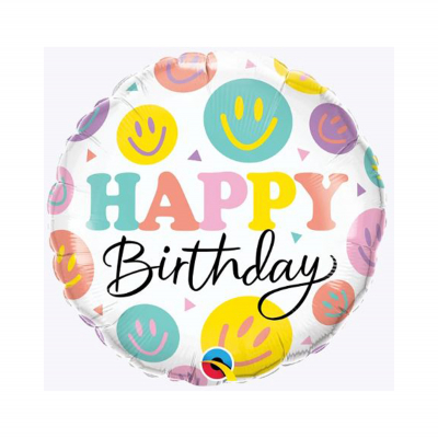 Balónek fóliový Happy Birthday smajlíci Albi Albi