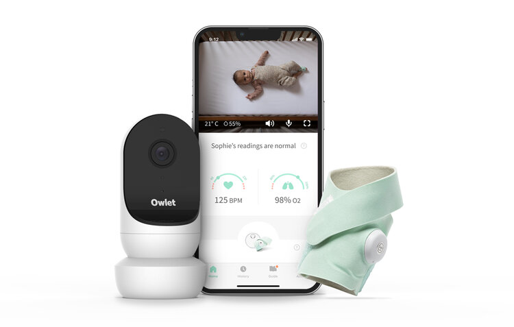 OWLET Ponožka chytrá Owlet Smart Sock 3 a Kamera Owlet Cam 2 - světlezelená OWLET