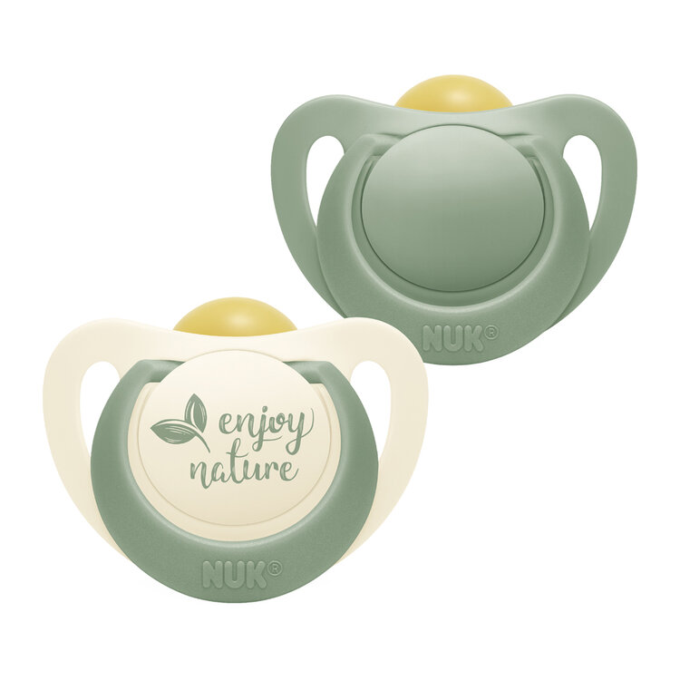 NUK Dudlík Nature latex 2ks 0-6m - zelená Nuk