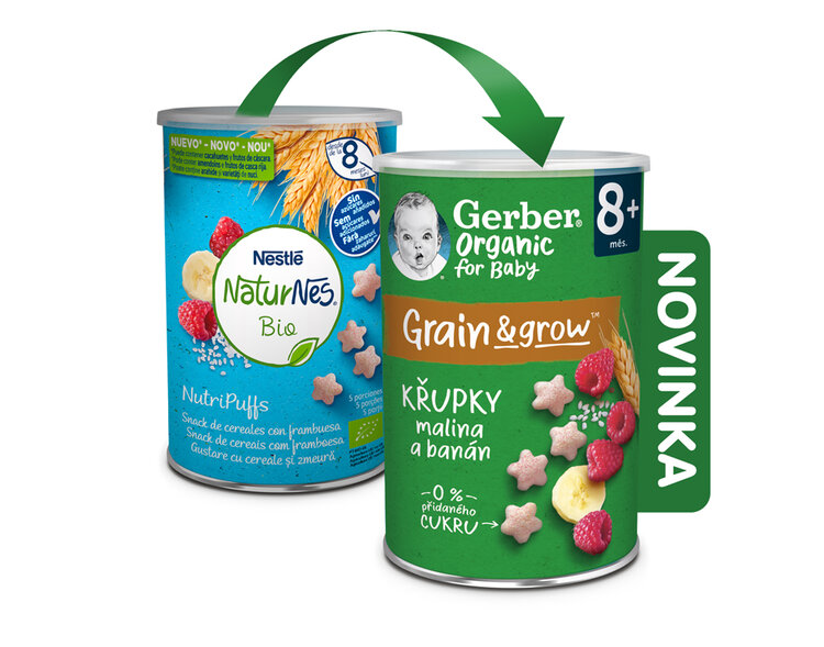 GERBER Organic křupky s malinou a banánem 35 g GERBER