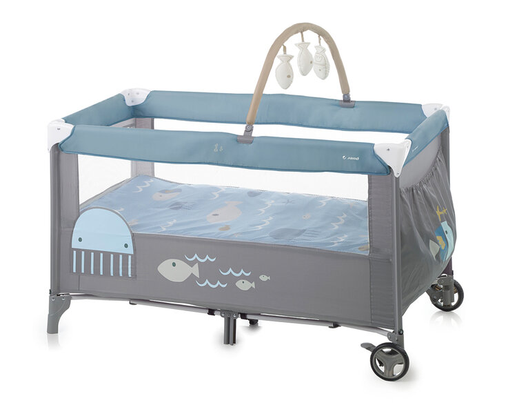 JANÉ Postýlka cestovní Two Levels Toys Lazuli Blue Jané
