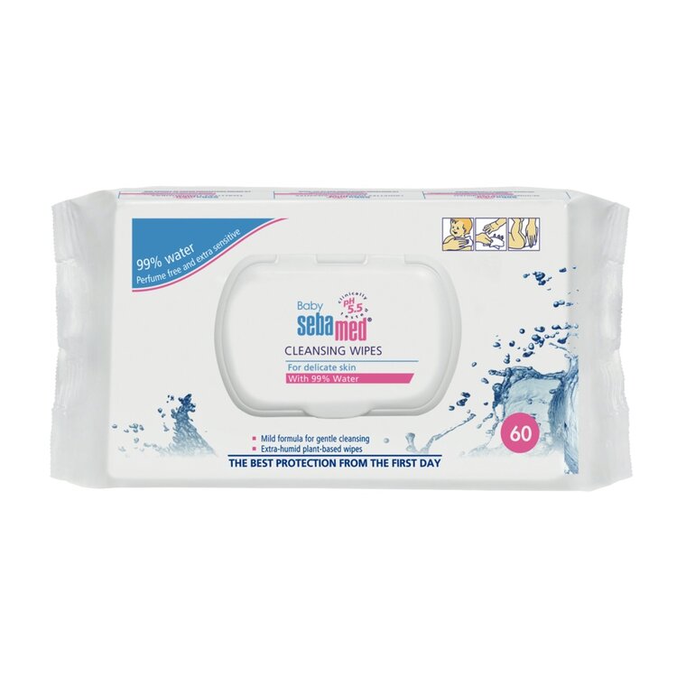 SEBAMED Baby ubrousky dětské vlhčené s 99 % vody 60 ks Sebamed