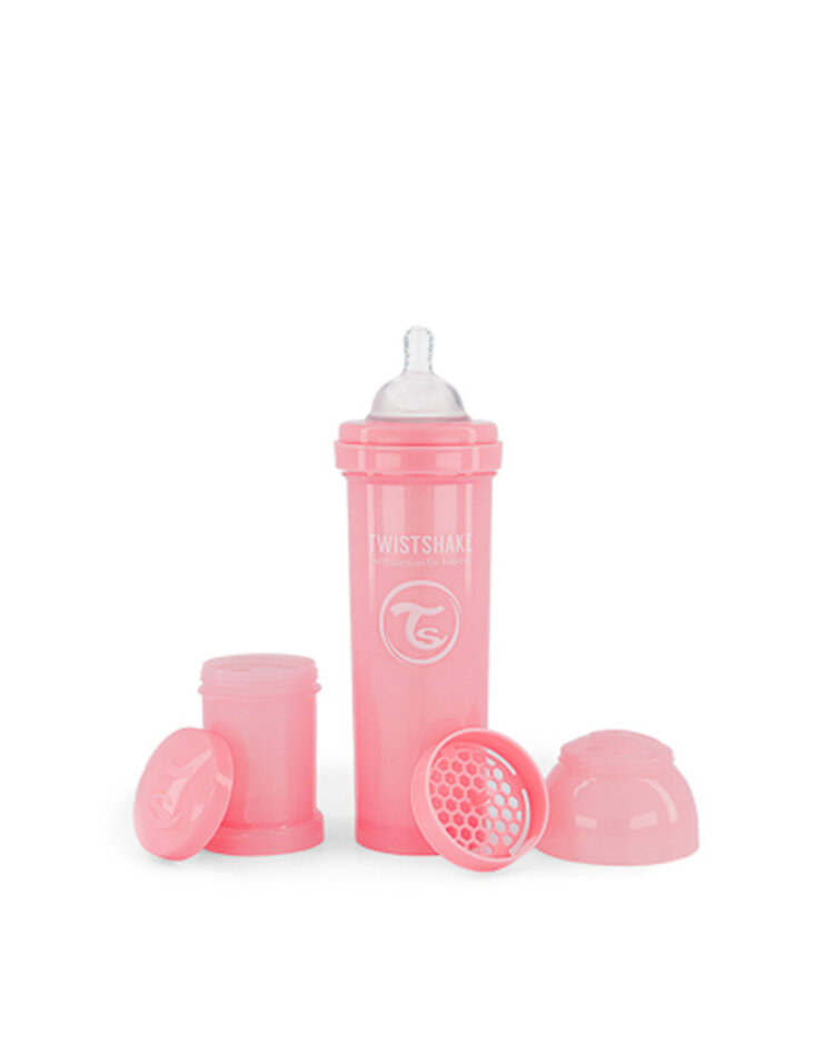 TWISTSHAKE Láhev kojenecká Anti-Colic 330 ml pastelově růžová 4m+ Twistshake