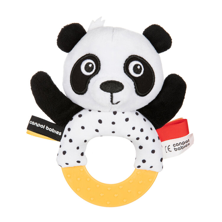 CANPOL BABIES Hračka senzorická Panda s kousátkem a chrastítkem BabiesBoo Canpol Babies