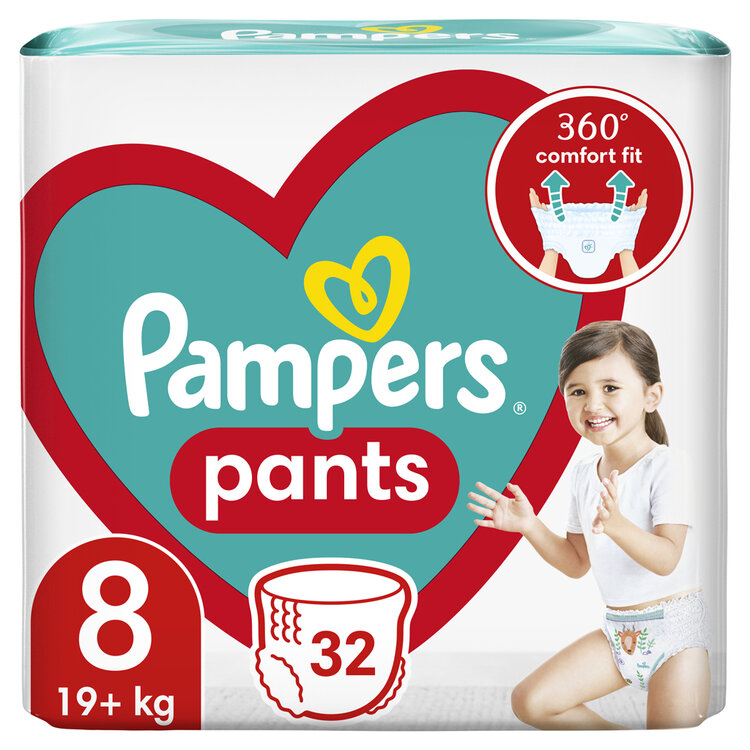 PAMPERS Pleny kalhotkové Active Baby Pants vel. 8 (32 ks) 19+ kg Pampers