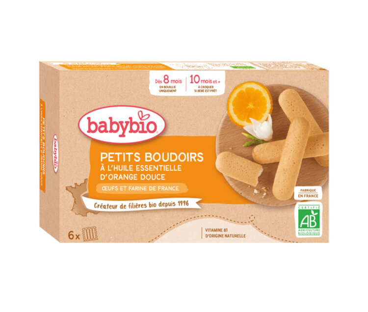 BABYBIO Bio piškoty s esenciálním olejem ze sladkého pomeranče 120 g Babybio
