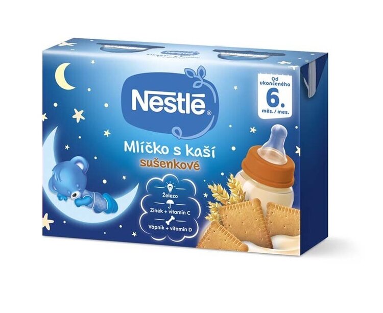 NESTLÉ Mlíčko s kaší sušenkové (2x 200 ml) Nestlé