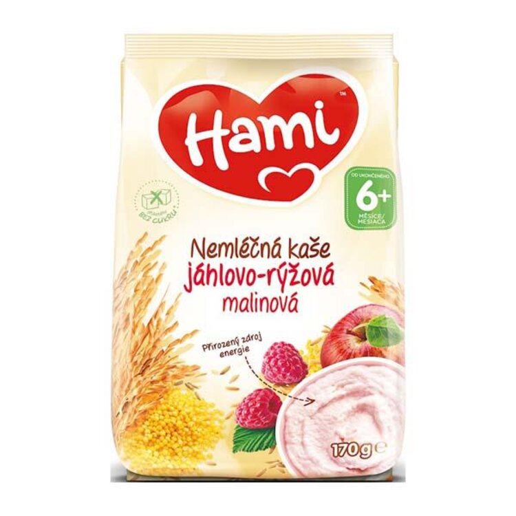 Hami ne jáhlovo-rýžová s malinami 170g Hami