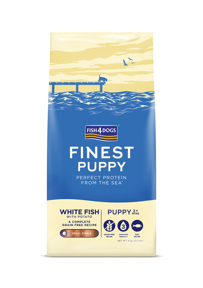 FISH4DOGS Granule malé pro štěňátka Finest bílá ryba s bramborami 6 kg