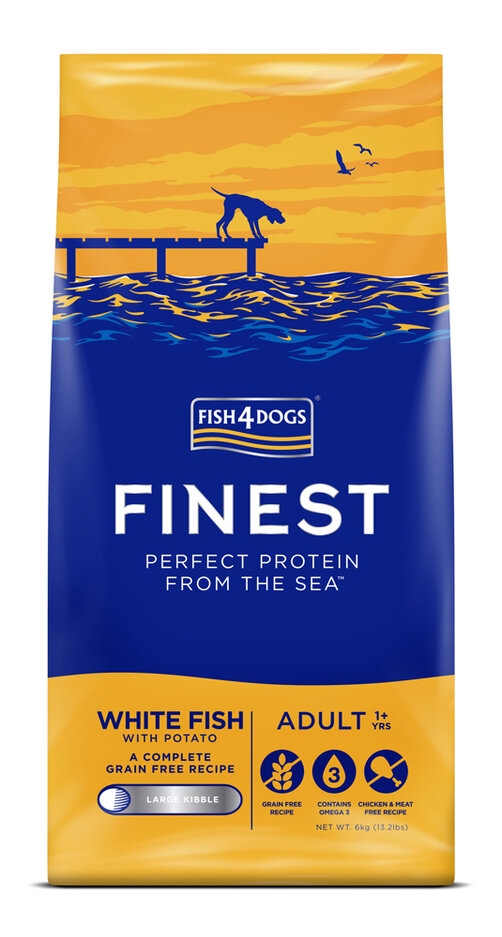 FISH4DOGS Granule velké pro dospělé psy Finest bílá ryba s bramborami 6 kg