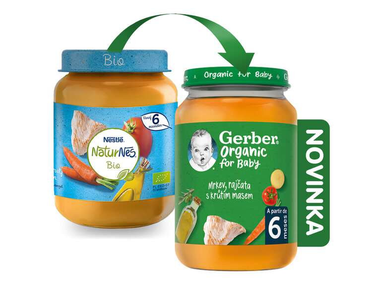 Gerber mrkev a rajčata s krůtím masem 190 g GERBER