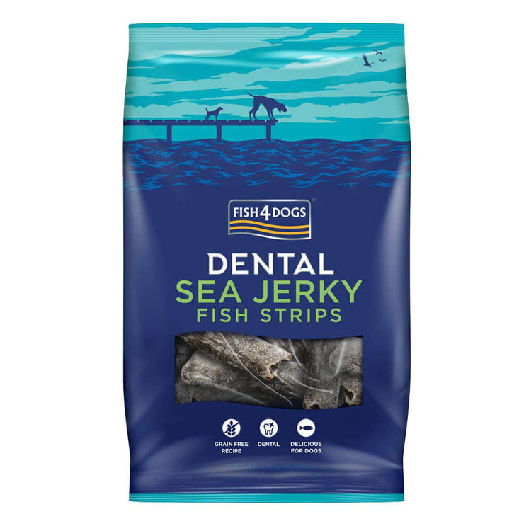 FISH4DOGS Dentální pamlsky pro psy mořská ryba - proužky 500 g FISH4DOGS