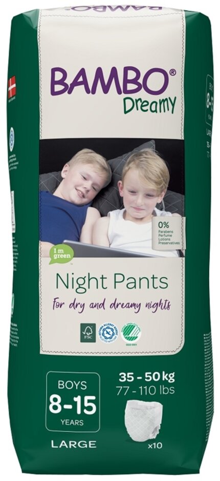 BAMBO Dreamy Night Pants Kalhotky plenkové jednorázové Boys 8-15 let (35-50 kg) 10 ks Bambo