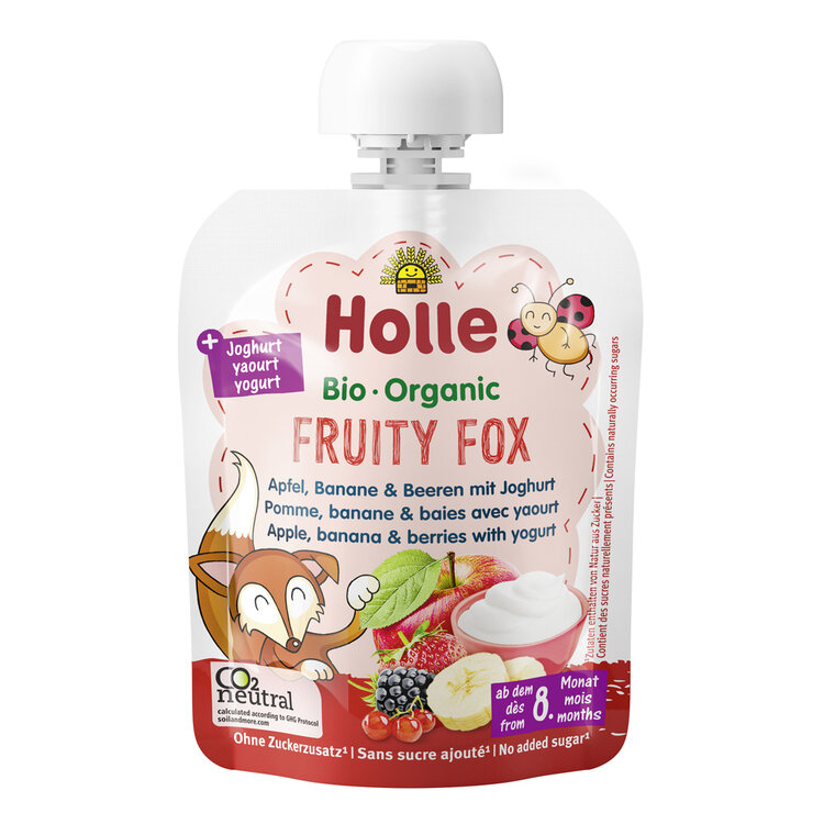 HOLLE BIO Fruity fox - dětské ovocné pyré s jogurtem Holle