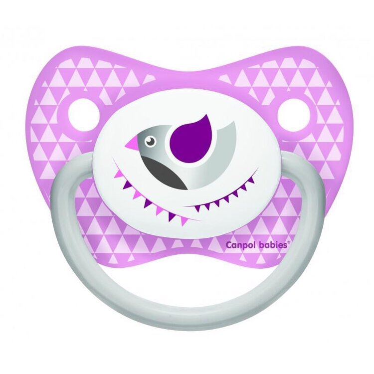 CANPOL BABIES Dudlík silikonový anatomický 18m+ Party – růžový Canpol Babies