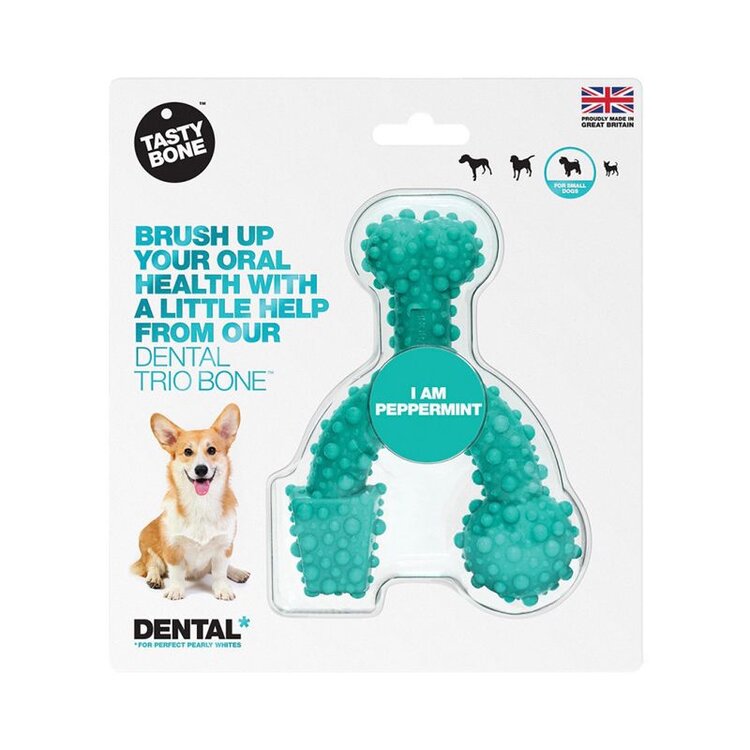 TASTY BONE Dental trio kostička nylonová pro malé psy - Peppermint TASTY BONE