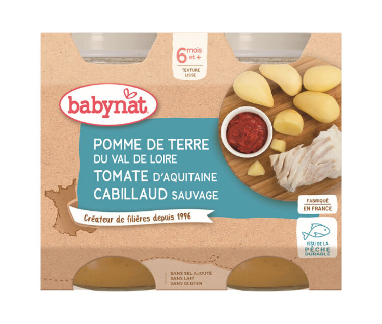 2xBABYBIO Menu brambory s treskou 200 g Babybio