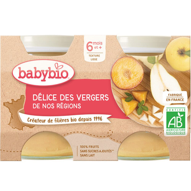 BABYBIO Příkrm ovocná směs 2x 130 g Babybio