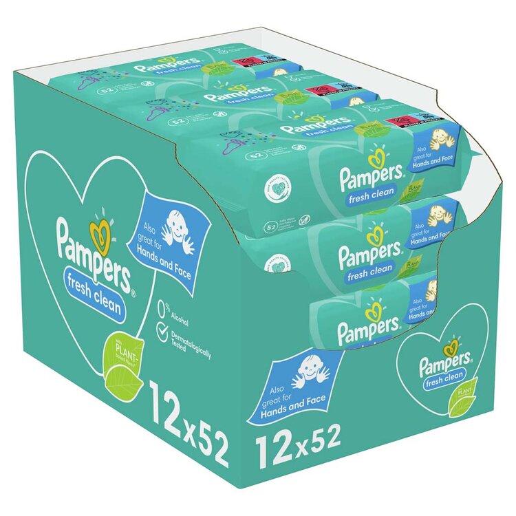 Pampers Fresh dětské čisticí ubrousky 12 x 52 ks Pampers