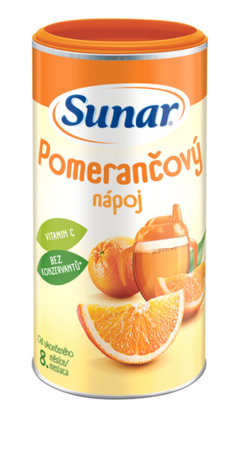 SUNAR Nápoj rozpustný pomerančový 200 g Sunar