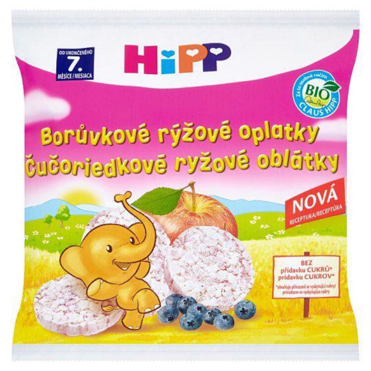 EXP: 30.08.2023 HiPP BIO Oplatky borůvkové rýžové pro děti 30g HiPP
