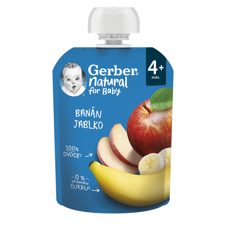 GERBER Natural kapsička banán a jablko 90 g GERBER