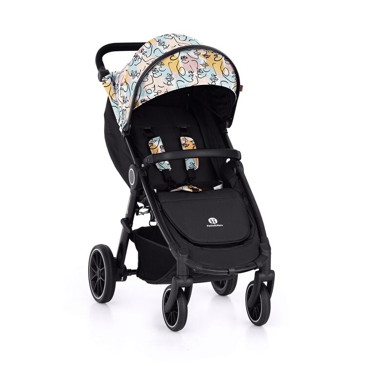 PETITE&MARS Kočárek Street+ RWS Black + Stříška Limited 100 Faces Petite&Mars