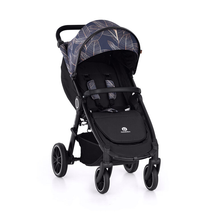 PETITE&MARS Kočárek Street+ RWS Black + Stříška Limited 100 Palmtree Petite&Mars