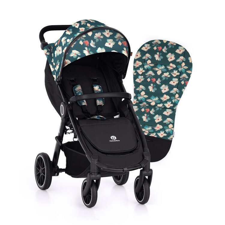 PETITE&MARS Kočárek Street+ RWS Black Limited 100 Flowers Complete Petite&Mars