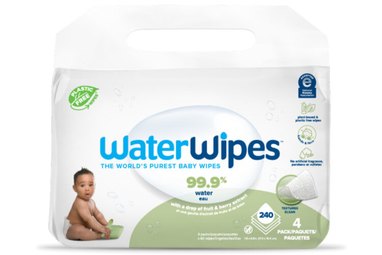 4x WATERWIPES Ubrousky vlhčené bez obsahu plastů Soapberry 60 ks (240 ks) Waterwipes