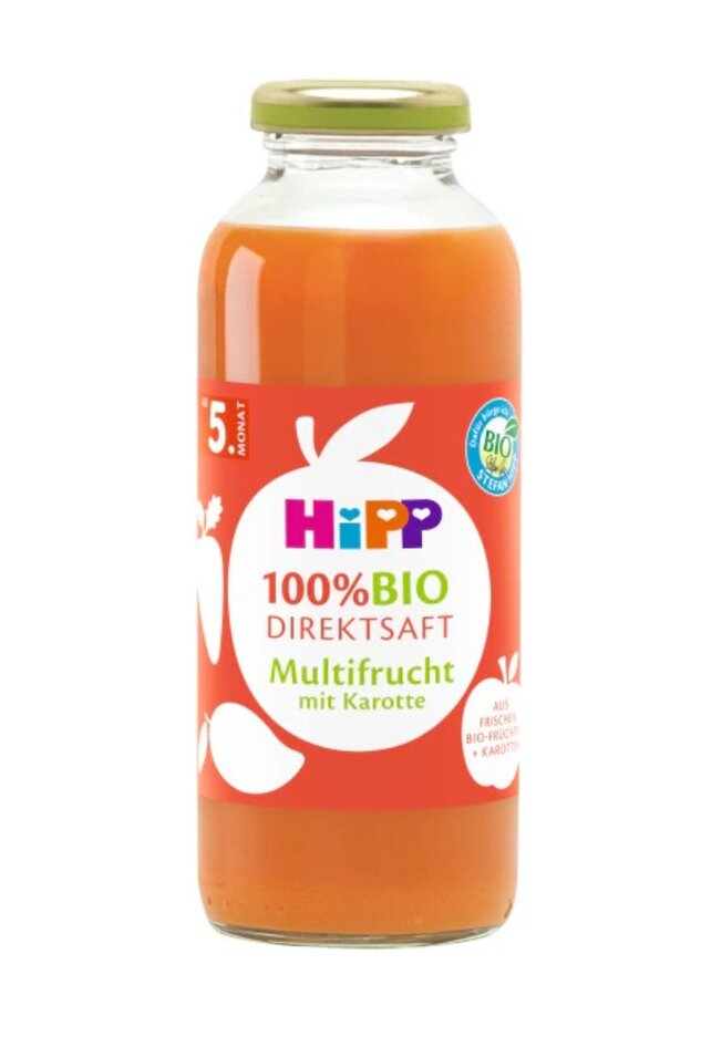 EXP: 31.07.2023 HiPP 100 % Bio Juice Ovocná šťáva s karotkou 330ml HiPP