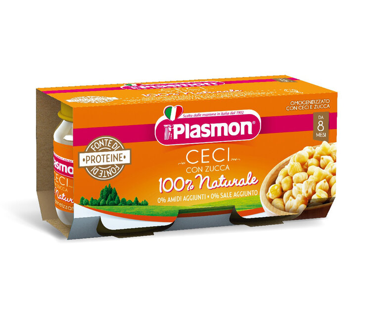 EXP: 31.08.2023 PLASMON Příkrm bezlepkový zeleninový s cizrnou a dýní 2x80g