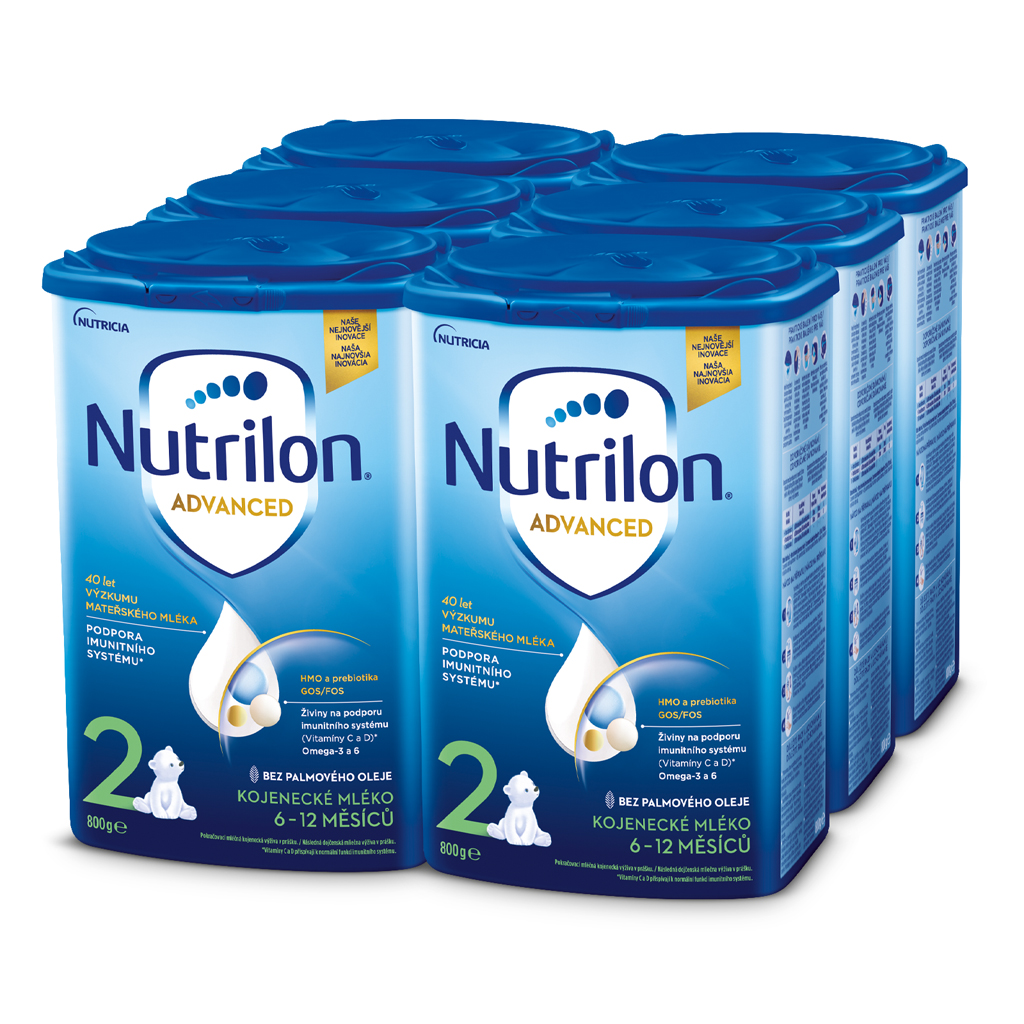 NUTRILON Mléko pokračovací kojenecké 2 Advanced od uk. 6. měsíce 6x 800 g Nutrilon