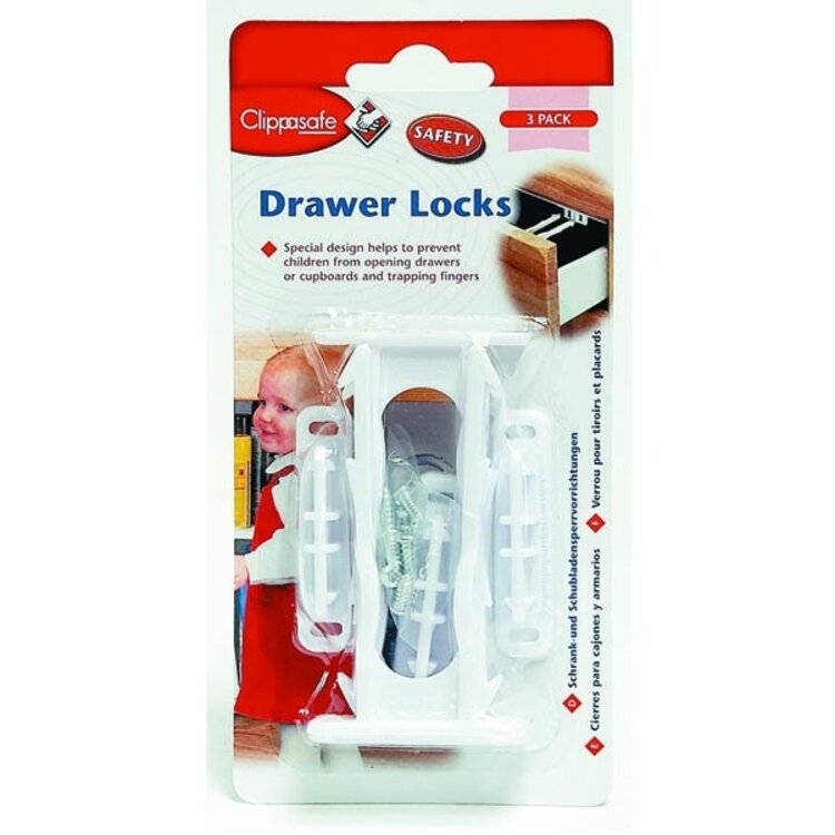 CLIPPASAFE Pojistka skříněk/zásuvek 3 ks Clippasafe