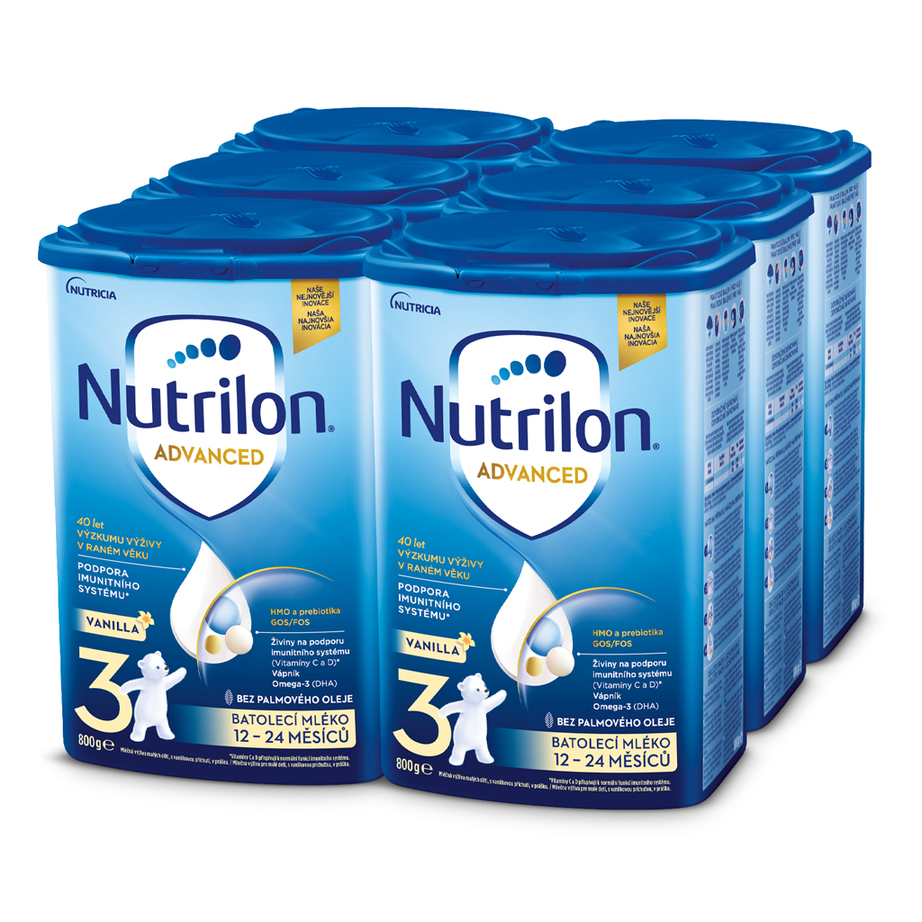 NUTRILON Mléko batolecí 3 Advanced Vanilla od uk. 12. měsíce 6x 800 g Nutrilon