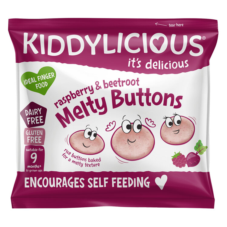 KIDDYLICIOUS Knoflíčky ovocno-zeleninové Malina s řepou 6 g Kiddylicious