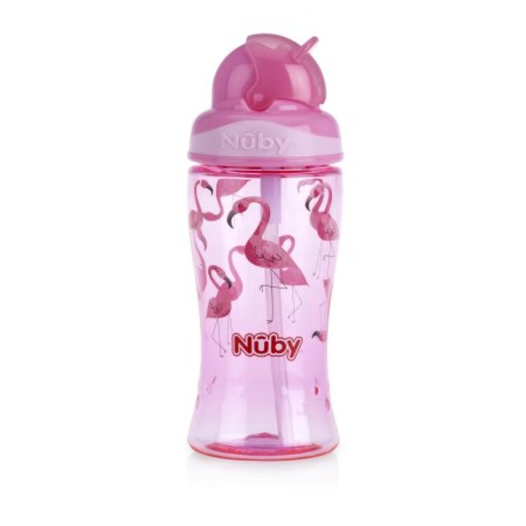 NUBY Hrnek netekoucí se sklápěcím brčkem 360 ml růžová Nuby
