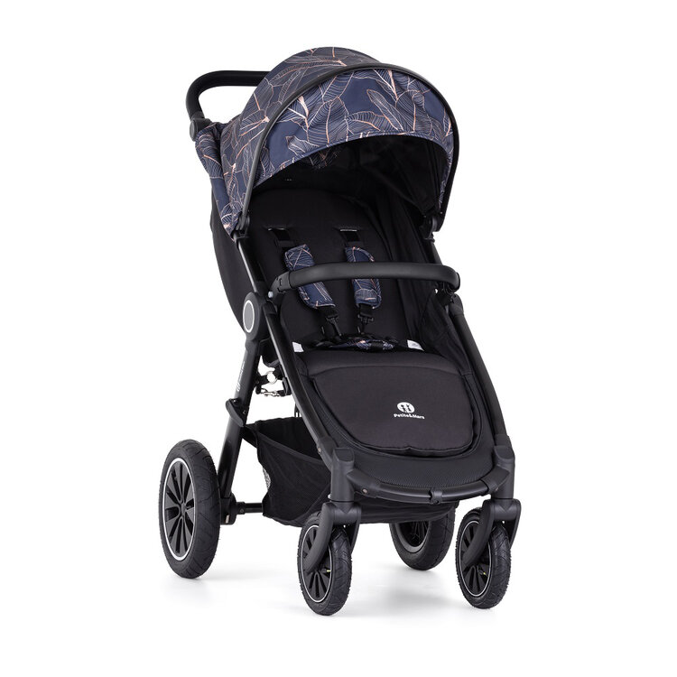PETITE&MARS Kočárek Street+ Air Black + Stříška Limited 100 Palmtree Petite&Mars